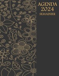 Agenda 2024 Semainier: Organisateur hebdomadaire,Planificateur de tâches 2024 professionnel grand format A4 avec calendrier mensuel | 1 Semaine sur 2 Pages