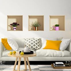 Adesivi 3D | Adesivo murale adesivo da parete effetto 3D fiori primaverili - Adesivi da parete per cameretta adulti - Adesivi murali 3D - Decorazione Salone - Adesivi murali Trompe l'occhio | 40x120cm