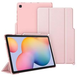FINTIE SlimShell Case for Samsung Galaxy Tab S6 Lite 10.4 Inch 2024/2022/ 2020, Lightweight Stand Translucent Frosted Back Cover with S Pen Holder, Auto Wake/Sleep, Rose Gold