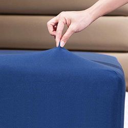 Familiebeddengoed, premium kwaliteit, 100% katoenen jersey hoeslaken, groot tweepersoonsbed, marineblauw