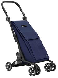 Playmarket Pocket Carrello della spesa con pieghevole compatto e freno a piede, blu