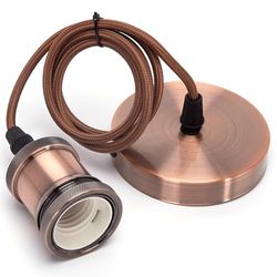 Douille en métal E27, 2 x 0,75 mm², 1 m, bronze rouge