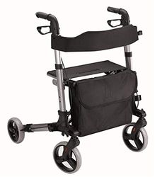 Lichte rollator van aluminium met wielen en remmen; model Futura Apex