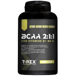 T-Rex Integratori BCAA Integratore alimentare di aminoacidi ramificati con Vitamina B1, B6 ed E | Post Workout Recupero Muscolare (BCAA 2:1:1, 150 Unità (Confezione da 1))