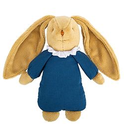 Trousselier - Peluche musical - Conejito suave - Coton orgánico - Canal musical - Altitud de 25 cm - Clásico Chic - Regalo de nacimiento ideal - Lavable a máquina - Bleu Denim - 2 unidades