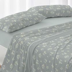 Burrito Blanco | Sabánas de Velvelina® | Cama de 90cm. (+Medidas Disponibles) | Diseño 006 | Color Eucalipto (90x190/200cm.)