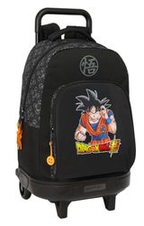 safta Dragon Ball Combat - Grand Sac à Dos à roulettes, Compact, Amovible, idéal pour Les Enfants de différents âges, Confortable et Polyvalent, qualité et résistance, 33 x 22 x 45 cm, Noir, M,