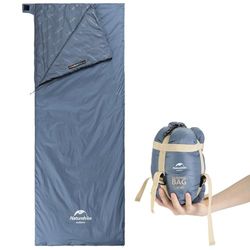 Naturehike Ultralichte zomerslaapzak, zacht comfort, reisslaapzak, waterdichte slaapzak voor kamperen, wandelen, blauw, 205 × 85 cm
