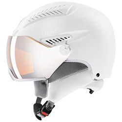 uvex Hlmt 600 Visor - Casque de Ski pour Hommes et Femmes - avec Visière - Réglage de la Taille Individuel - All White Matt - 53-55 cm