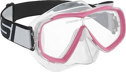 Cressi Estrella Jr Txle Strap Mask - Unique Tempered Glass Diving Mask of Great Reliability and Tradition, Clear/Pink, Youth Unisex