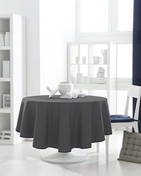 Today 256308 Nappe Ronde Polyester Canon de fusil/Gris Anthracite 180 x 180 cm