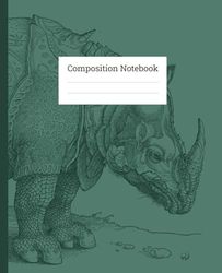 Composition Notebook College Ruled: Green Vintage Illustration | 7.5" x 9.25" | 120 Pages | Lined Paper | School, College & Work
