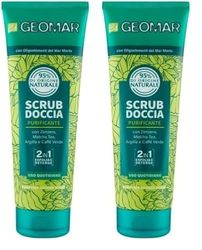 GEOMAR | Scrub Corpo Doccia, Purificante, 2 in 1 Esfolia e Deterge, Uso Quotidiano, 95% di Origine Naturale, Formula Vegan, Dermatologicamente Testata, Made in Italy, 250 ml (Confezione da 2)