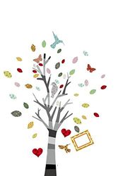 Walplus Adhesivo Para Adultos Adhesivos De Pared Decorativos No Tóxicos Vinilo Duradero Ventana Enorme Árbol Colorido Vivero/Niños/Niños Adhesivos De Pared/Papel De Decoración 95 Piezas Multicolor