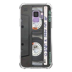 Evetane Beschermhoes compatibel met Samsung Galaxy S9, siliconen, schokbestendig, robuust, transparant, cassette, trendy schrijfmotief