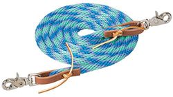 Weaver Leather Rêne en Poly Corde, 0,95 cm x 2,4 m, Menthe/Lavande/Bleu français