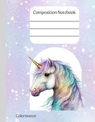 Composition Notebook: Lilac Unicorn Cover (Large)