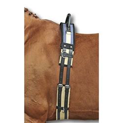 HKM 542120 Longierriem met handgreep, pony, donkerblauw/beige