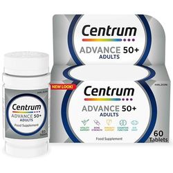 Centrum Advance 50+ Tablets Multivitamin & Mineral Supplements, with 24 essential nutrients, including vitamin D, C, Zinc, 60 ct
