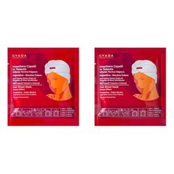 GYADA COSMETICS, Maschera Capelli in Tessuto Protettiva e Ravviva Colore, ad Azione Lucidante, con Cuffia Termica, a Base di Camomilla, Olio di Macadamia e Pantenolo, 60 ml (Confezione da 2)