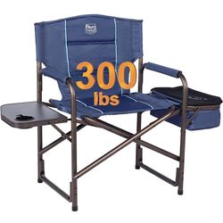 Timber Ridge 53 cm x 17 cm laurier draagbare opvouwbare directeursstoel met koeltas en bijzettafel, blauw