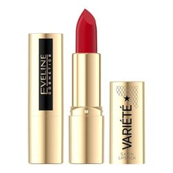 Eveline Cosmetics Variété Satin Lipstick Stick No. 06 - Highly Pigmented, Nourishing with Jojoba & Sesame Oil, Hyaluronic Acid & Vitamin E