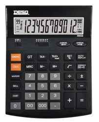 Desq® Calculatrice de Bureau | Affichage 12 Chiffres | XLarge | TAXE | Coût/Vente/Marge| Check&Correct