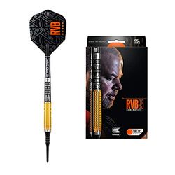 Target Darts Raymond van Barneveld RVB 95 Gen 2 19G 95% Tungsten Soft Tip Darts Set, Gold, Black and Silver