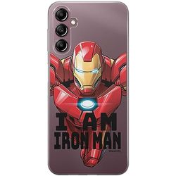 ERT GROUP mobiltelefonfodral för Samsung A14 4G/5G originalt och officiellt licensierat Marvel mönster Iron Man 029 optimalt anpassad till formen på mobiltelefonen, gedeeltelijk transparant