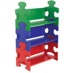 KidKraft Estantería de almacenaje de Madera Puzzle en Colores primarios, Librería Infantil, Organizador de Juegos y Libros, Muebles para Salas de Juego y Dormitorio de niños (14400)