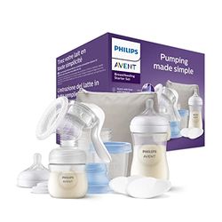 Philips Avent manuell bröstpump (startpaket) – BPA-fri bröstpump med enkel pumpning samt nappflaska (modell SCF430/16)