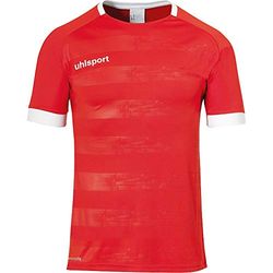 uhlsport Division II Shirt Shortsleeved, Uomo, Rosso/Bianco, 128