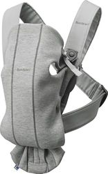 BabyBjörn Mochila porta-bebé mini, camisola 3D, cinzento claro