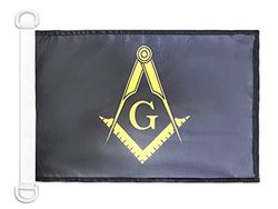 AZ FLAG Nautisk flagga fransk murverk svart 45 x 30 cm - fransk murare båt flagga 30 x 45 cm