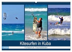 Kitesurfen in Kuba - Funsport an Traumstränden (Wandkalender 2025 DIN A2 quer), CALVENDO Monatskalender: Kitesurfer an der kubanischen Küste
