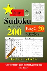 Star Sudoku Easy2-20 200 Puzzles: 6x9inch,9x9,2x3