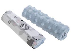 Medi Partners Riem Schoudervullingen voor Kinderwagens Autostoeltjes voor Kinderen Baby 100% Katoen Minky 1 Paar 18x13cm Dubbelzijdig Kinderwagen Sportwagen