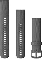 Cinturino Originale Garmin, 20mm, Sgancio rapido, Silicone, Shadow Gray