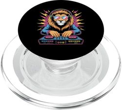 León Dj Animal Gracioso Fiesta Música PopSockets PopGrip para MagSafe