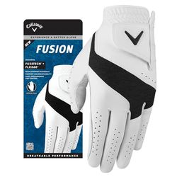 Callaway Golf Fusion Spann - Guanto da golf (indossato sulla mano destra, standard, L, bianco/antracite)