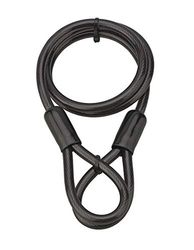 Stalowy kabel zabezpieczający z PVC do rowerów i domków ogrodowych - odporny na próbę cięcia - Długość 1,20m - Średnica 10mm - Kolor czarny - THIRARD