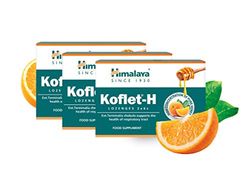 Himalaya Pastillas Koflet-H - Fortificadas con miel, hierbas y especias calmantes (Naranja, paquete de 3)