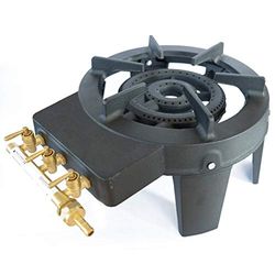 Meva - Aquecedor de gás fundido TRIGLAV 9,8 KW 4 pés 3 torneiras potente e estável, cor preta