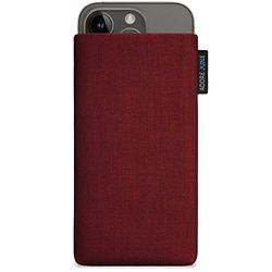 Adore June Classic Rojo-Burdeos Funda Compatible con iPhone 15 14 / iPhone 15 14 Pro, Material Resistente Efecto Limpiador de Pantalla
