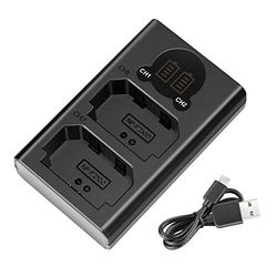 NEEWER Dubbel USB-laddare kompatibel med Sony NP-FZ100-batteri, kompatibel med Sony ZV-E1, FX3, FX30, A1, A9 II, A7R V, A7S III, A7 IV, A6600, A7C-kameror, designade med LCD-skärm, mångsidiga