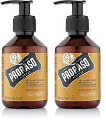 Proraso Detergente Barba Wood and Spice, 200ml, Shampoo barba detergente per uomo con azione purificante per la cura della barba, Made in Italy (Confezione da 2)