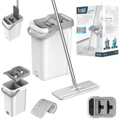 Mop Pulitore ZapTSA0046 New Clean R19, secchio a doppia camera da 7,5 l, grigio