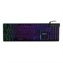 Noua Yelena Tastiera Gaming a Membrana Cablata USB Multimediale, 105 Tasti, Retroilluminazione RGB, 19 Tasti Anti-Ghosting, Layout Italia, PC/Computer