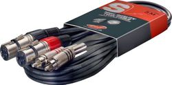 Stagg 25018317 3 M S Series Twin RCA Man till Twin XLR Female Cable