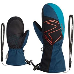 Ziener LAVALINO - Muffolo da sci per bambini, impermeabile, extra caldo, lana, blu sea, 4,5